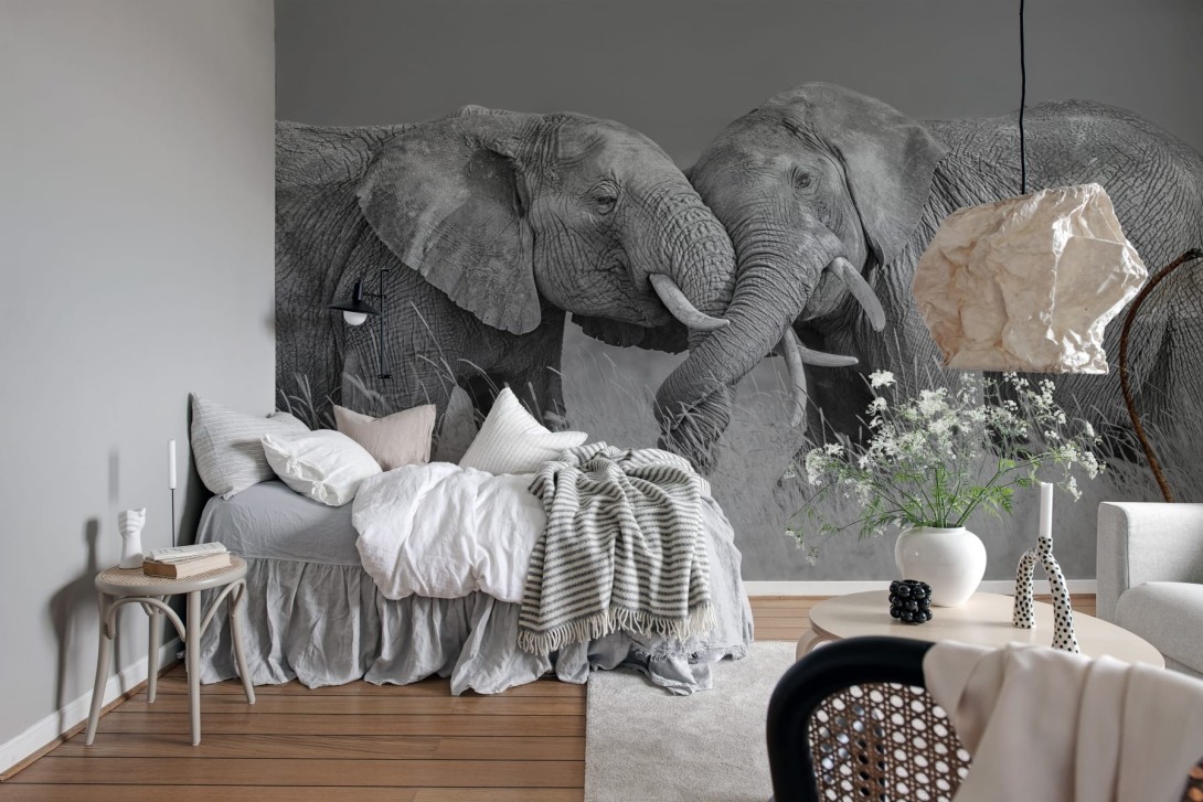 Rebel Walls R19197 Pops Elephant Hug - mural w słonie