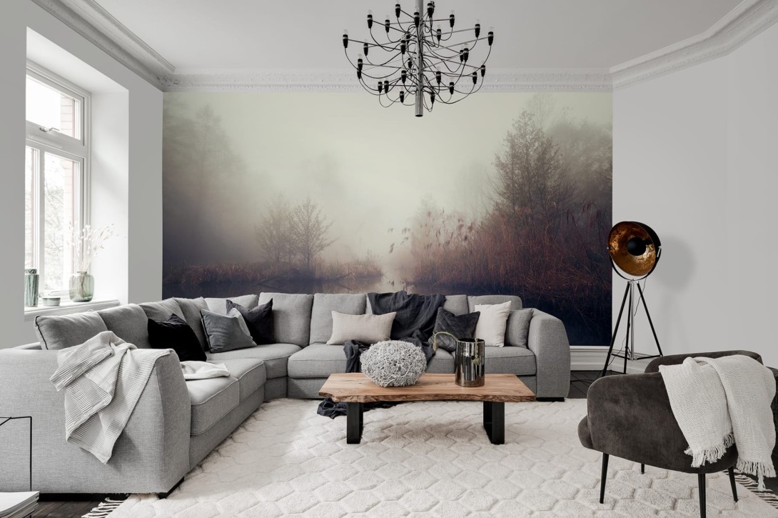 Rebel Walls R19193 Pops Autumn Pond - mural w jesienny krajobraz