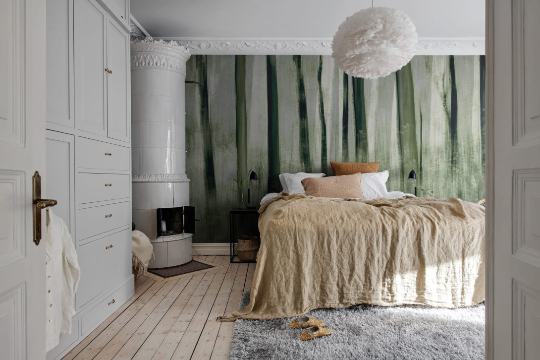 Rebel Walls R19153 Pops Painted Trees - mural w mroczny las