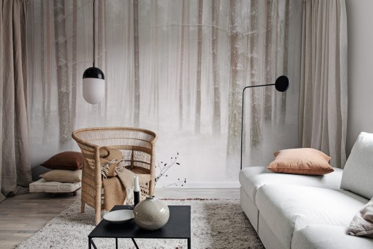 Rebel Walls R19140 Pops Winter Forest - mural w leśny krajobraz w czasie zimy