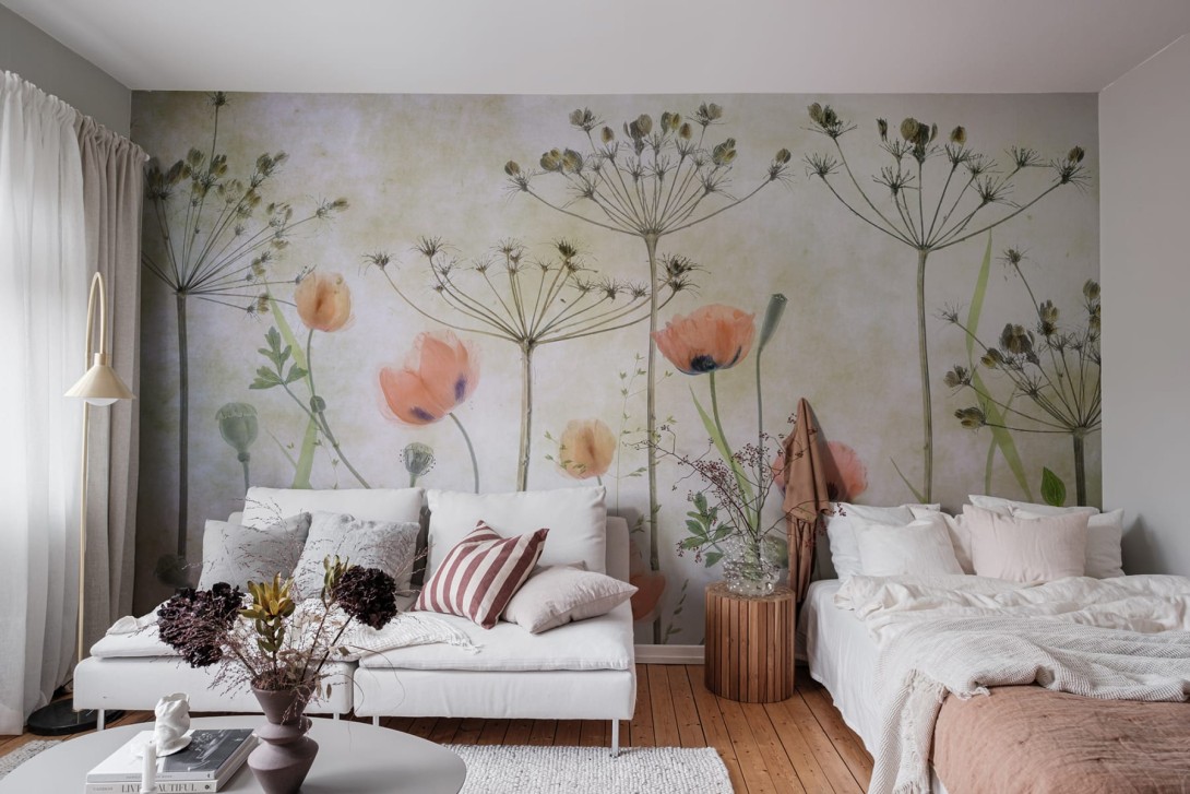 Rebel Walls R19130 Pops Poppy Meadow - mural w polne kwiaty