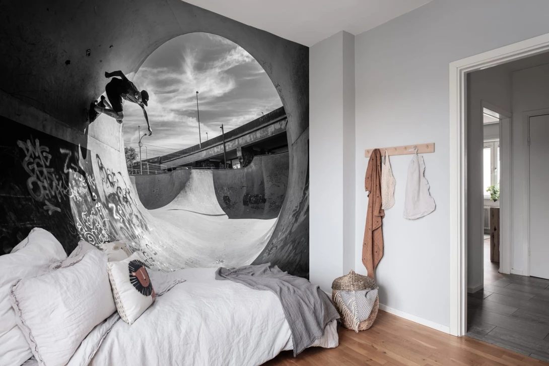 Rebel Walls R19114 Pops Skate Tunnel - mural w skatepark