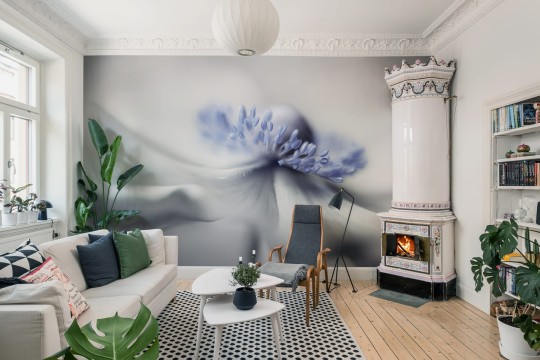 Rebel Walls R19087 Pops Blue Pastil - mural w kwiaty