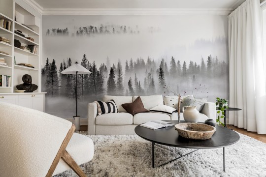 Rebel Walls R19049 Pops Calm Forest - mural w zamglony las