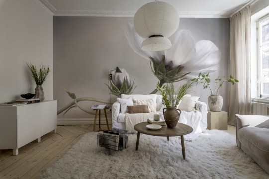 Rebel Walls R19025 Pops White Flower - mural w kwiaty
