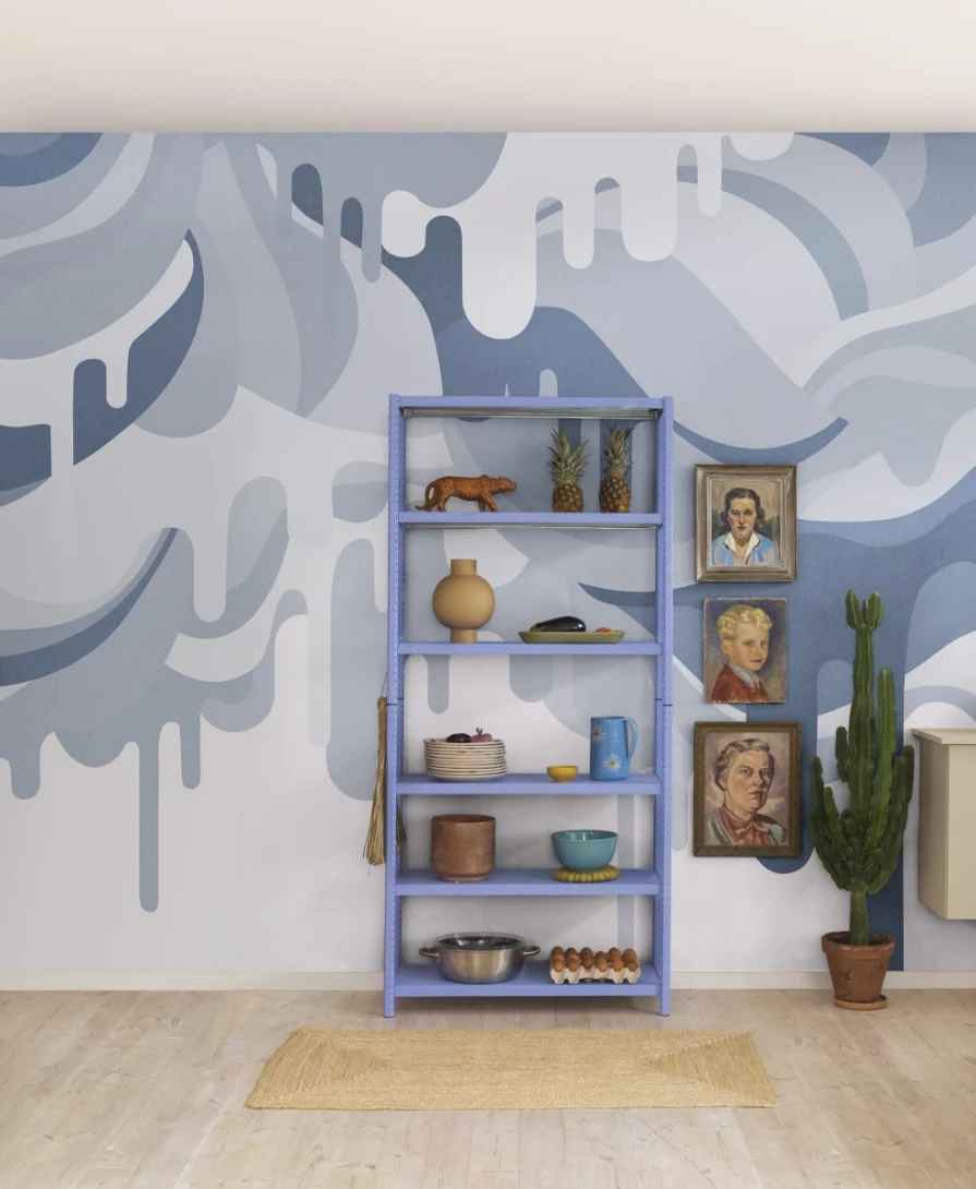 Rebel Walls R18651 Pops Dripping Ice Cream Blue - mural dla dzieci w topniejące lody