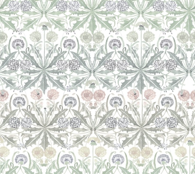Rebel Walls R18580 Pops Dear Little Dandelion Pastel - tapeta w kalejdoskopowy wzór z kwiatów