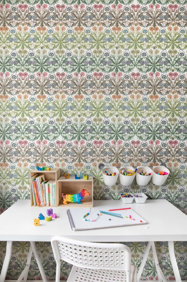 Rebel Walls R18579 Pops Dear Little Dandelion Rainbow - tapeta w kalejdoskopowy wzór z kwiatów
