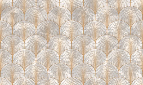 Rebel Walls R18573 Pops Art Deco Palms Gold - tapeta w roślinny motyw w stylu art deco