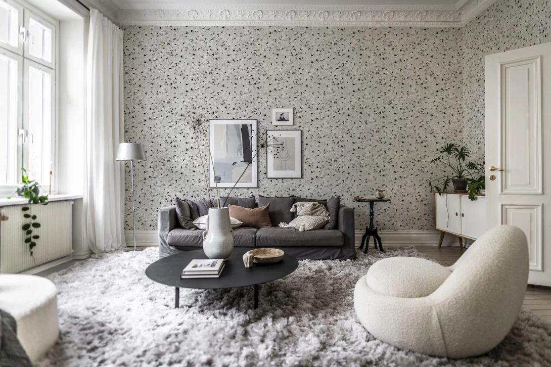 Rebel Walls R18571 Pops Terazzo Ocean Stone Grey - tapeta imitujący lastryko