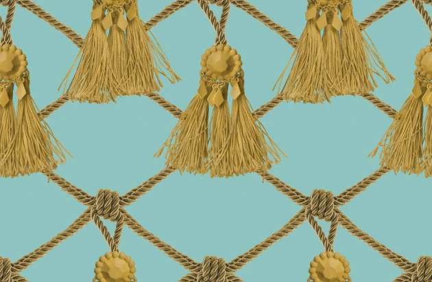 Rebel Walls R18561 Pops Tassels Soft Turquoise - tapeta we frędzle