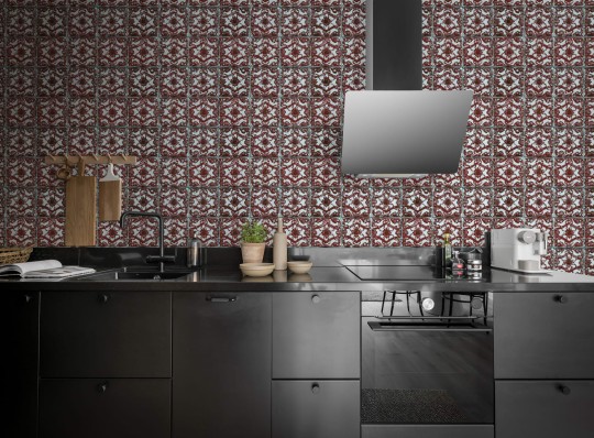Rebel Walls R18550 Pops Artisan Tiles Indian Red - tapeta imitująca ręcznie malowane płytki