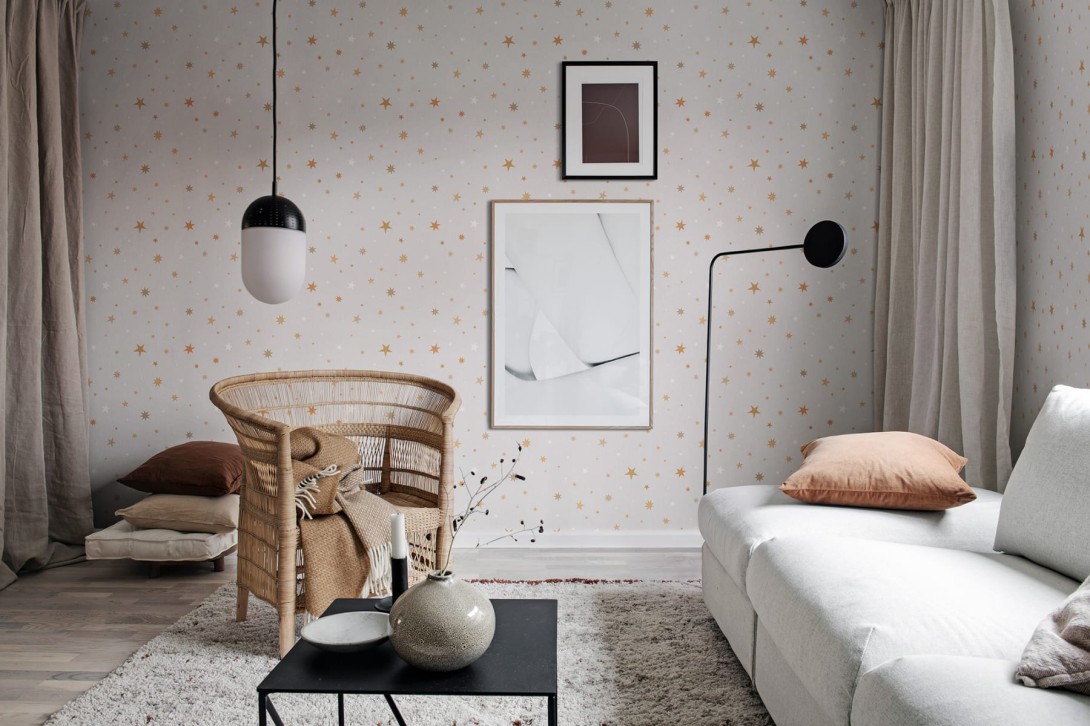 Rebel Walls R18546 Pops Stardust Dusk - tapeta dla dzieci w gwiazdy