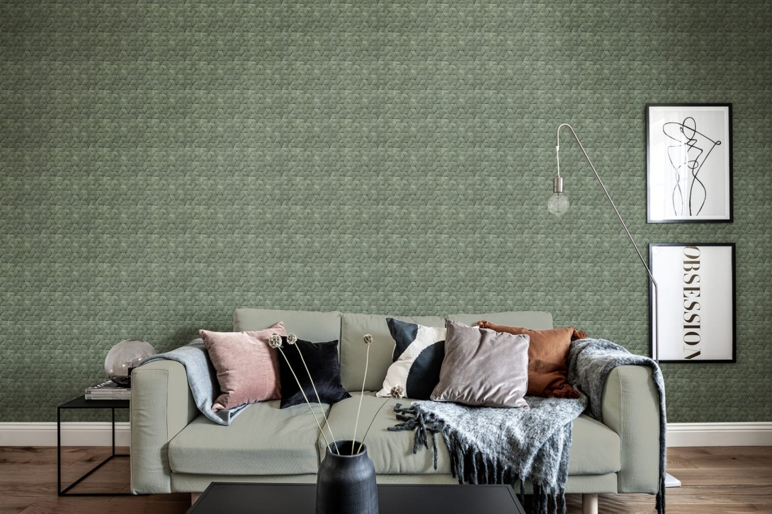 Rebel Walls R18537 Pops Small Birch Bark Braids Forest Green - tapeta imitująca plecione drewno