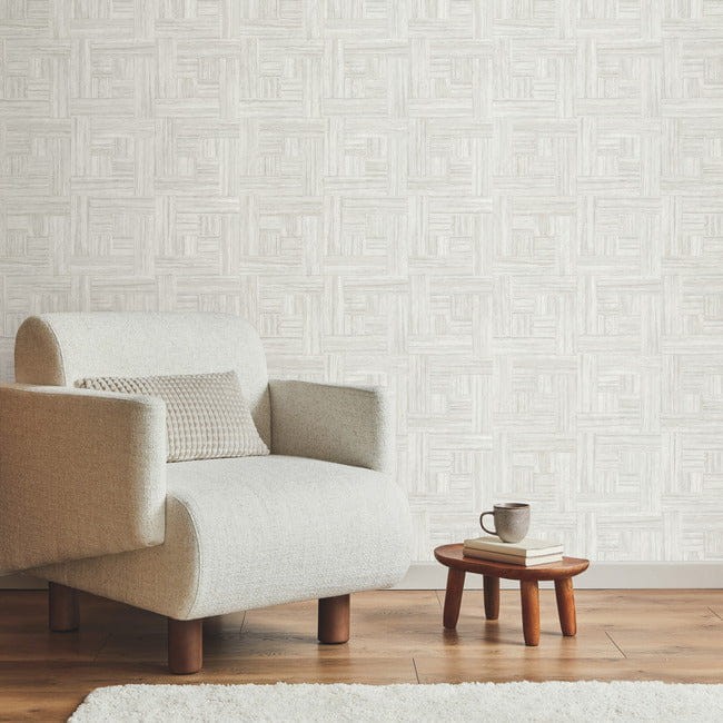 York ND3057N Natural Digest Tesselle High Performance White Wash - tapeta imitująca drewniany parkiet