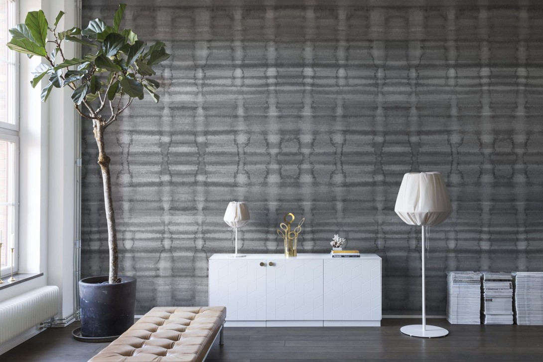 Rebel Walls R11032 Panorama Watery Wall Grey - mural w abstrakcyjny wzór