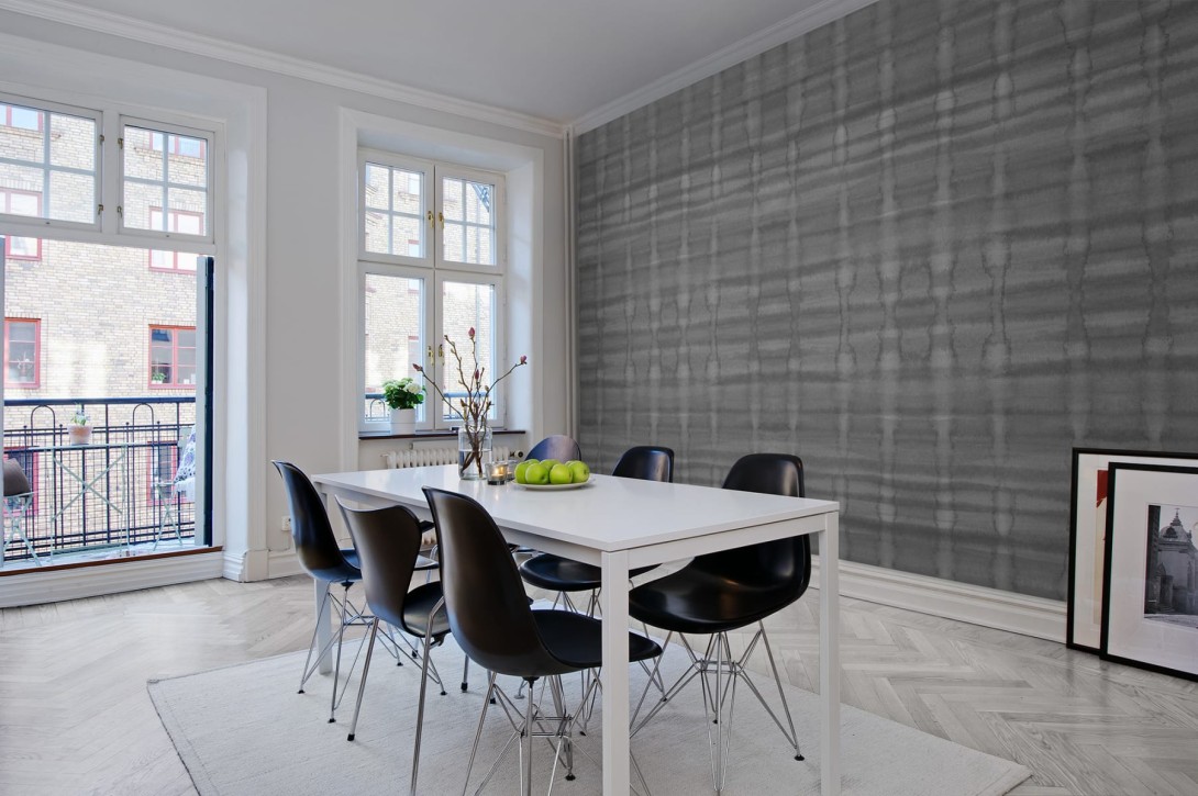 Rebel Walls R11032 Panorama Watery Wall Grey - mural w abstrakcyjny wzór