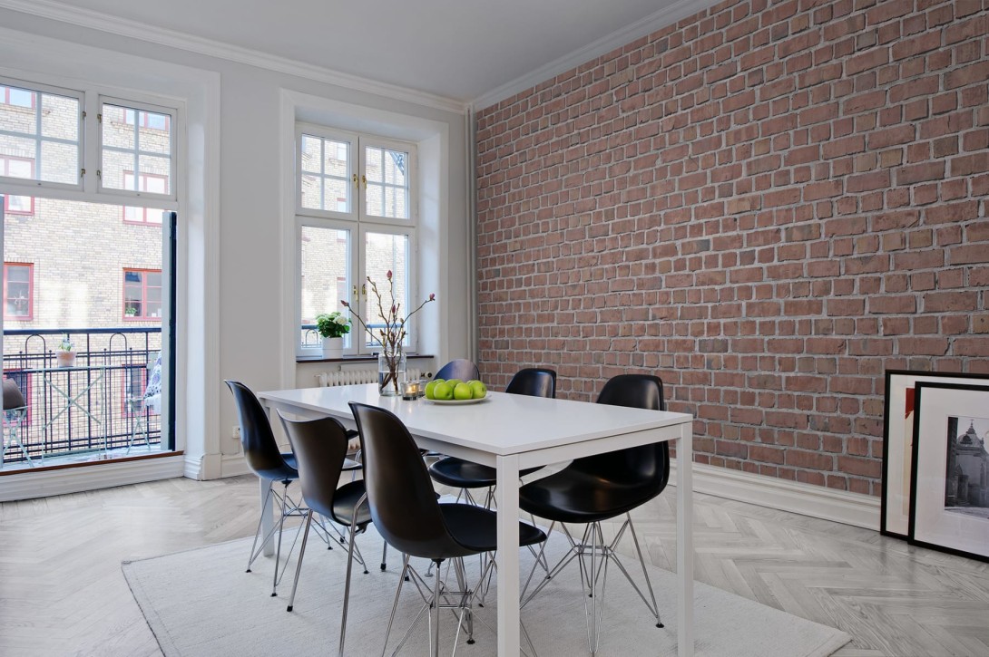 Rebel Walls R10961 Panorama Brick Wall Red - mural imitujący ceglaną ścianę