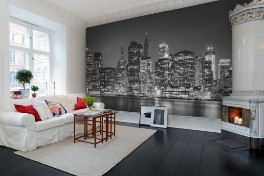 Rebel Walls R10684 Panorama New York at Night - mural w panoramę Nowego Jorku