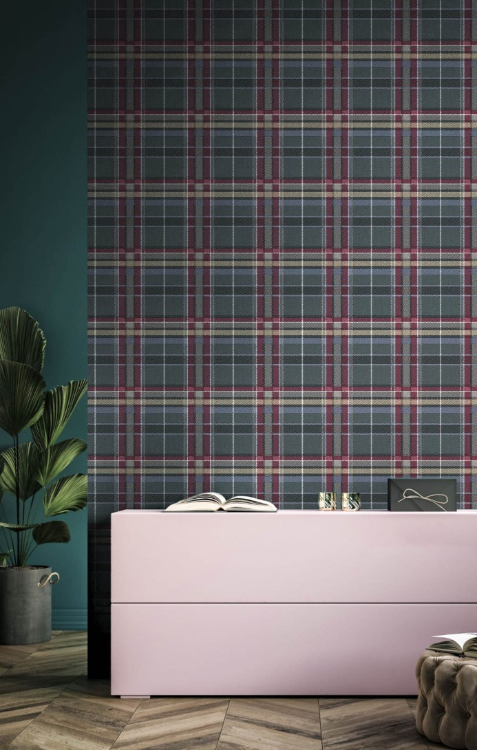 Cristiana Masi 15575 Botany House Tartan - tapeta w szkocką kratkę