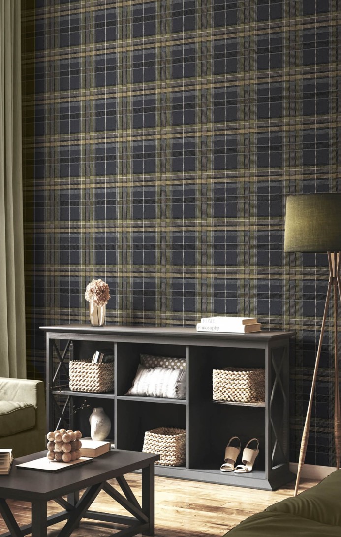 Cristiana Masi 15579 Botany House Tartan - tapeta w szkocką kratkę