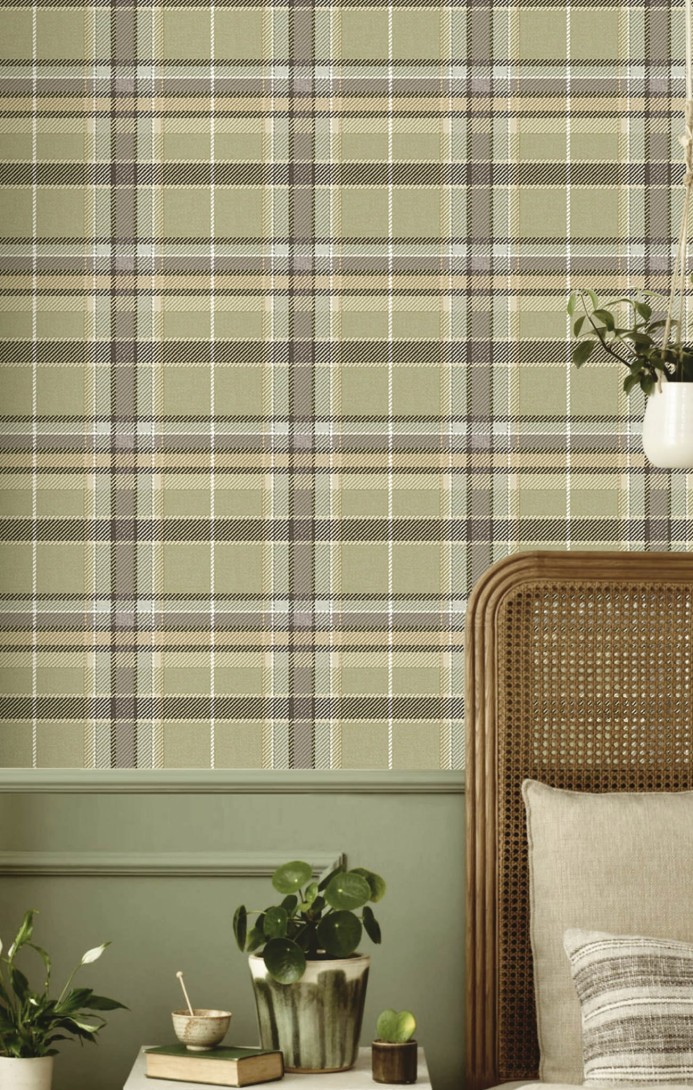 Cristiana Masi 15579 Botany House Tartan - tapeta w szkocką kratkę