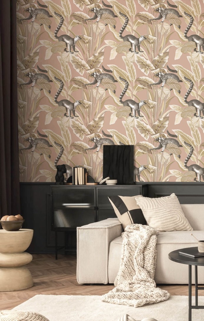 Cristiana Masi 15531 Botany House Lemuri - tapeta w lemury i rośliny