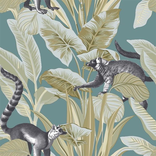 Cristiana Masi 15535 Botany House Lemuri - tapeta w lemury i rośliny