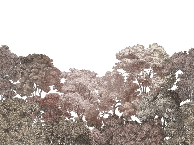 Rebel Walls R18639 Rebel Favorites Bellewood Rust - mural w drzewa