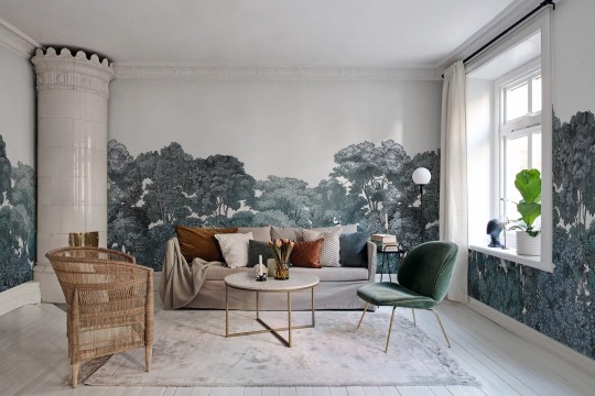 Rebel Walls R18637 Rebel Favorites Bellewood Teal - mural w drzewa