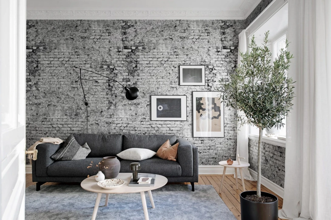 Rebel Walls R17873 Rebel Favorites Barcelona Grey - mural imitujący ceglaną ścianę