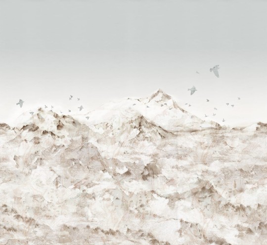 Rebel Walls R13873 Rebel Favorites Paper Mountains Sepia - mural w górzysty krajobraz