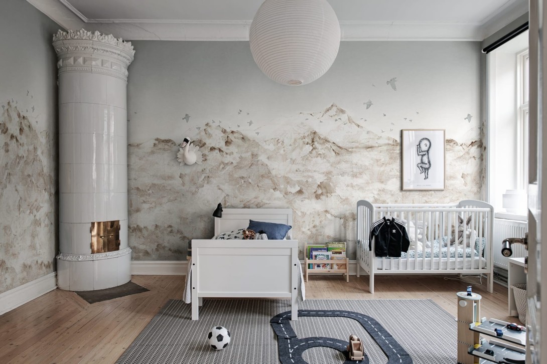 Rebel Walls R13873 Rebel Favorites Paper Mountains Sepia - mural w górzysty krajobraz