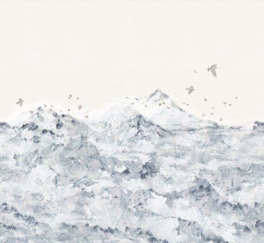 Rebel Walls R13872 Rebel Favorites Paper Mountains Blue - mural w górzysty krajobraz