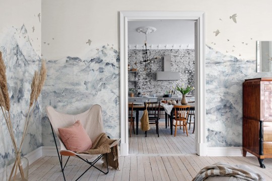 Rebel Walls R13872 Rebel Favorites Paper Mountains Blue - mural w górzysty krajobraz