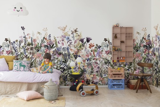 Rebel Walls R14532 Rebel Favorites May Meadow Pastel - mural w polne kwiaty