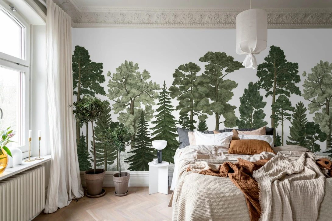 Rebel Walls R17204 Rebel Favorites Scandinavian Bellewood - mural w drzewa