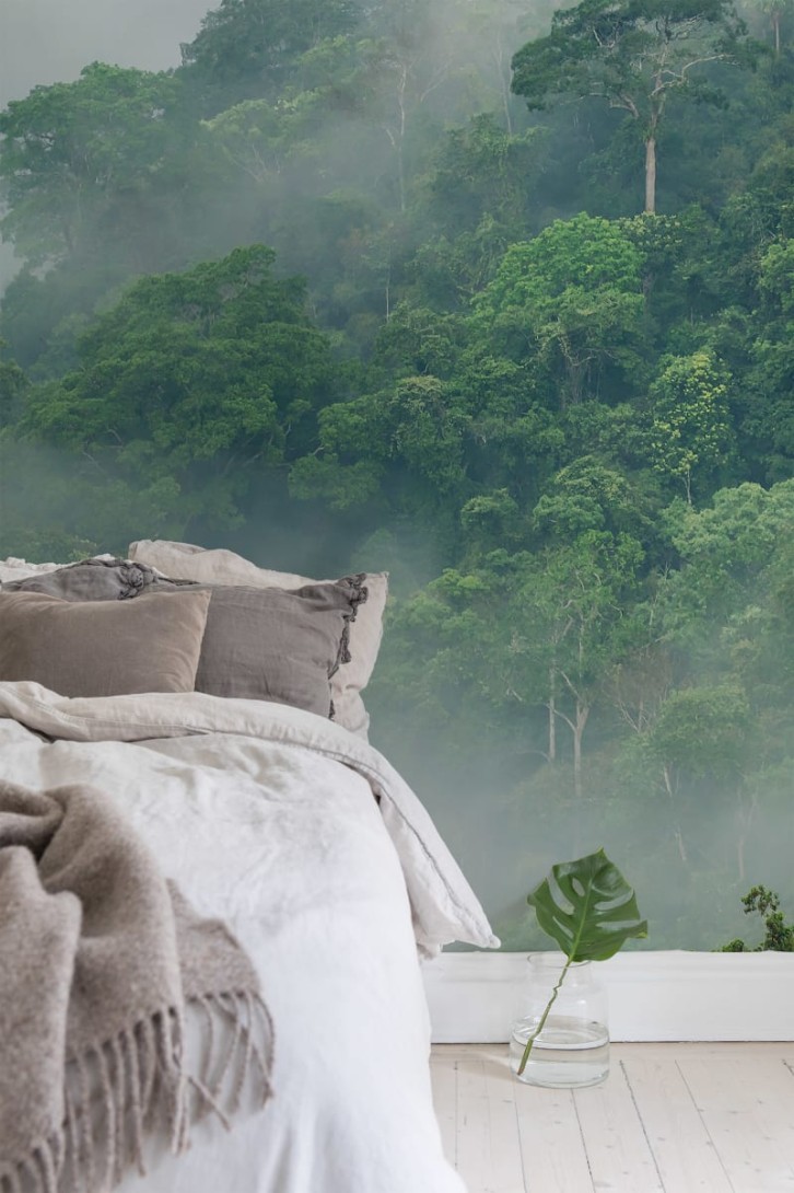 Rebel Walls R15062 Rebel Favorites Misty Forest - mural w zamglony las