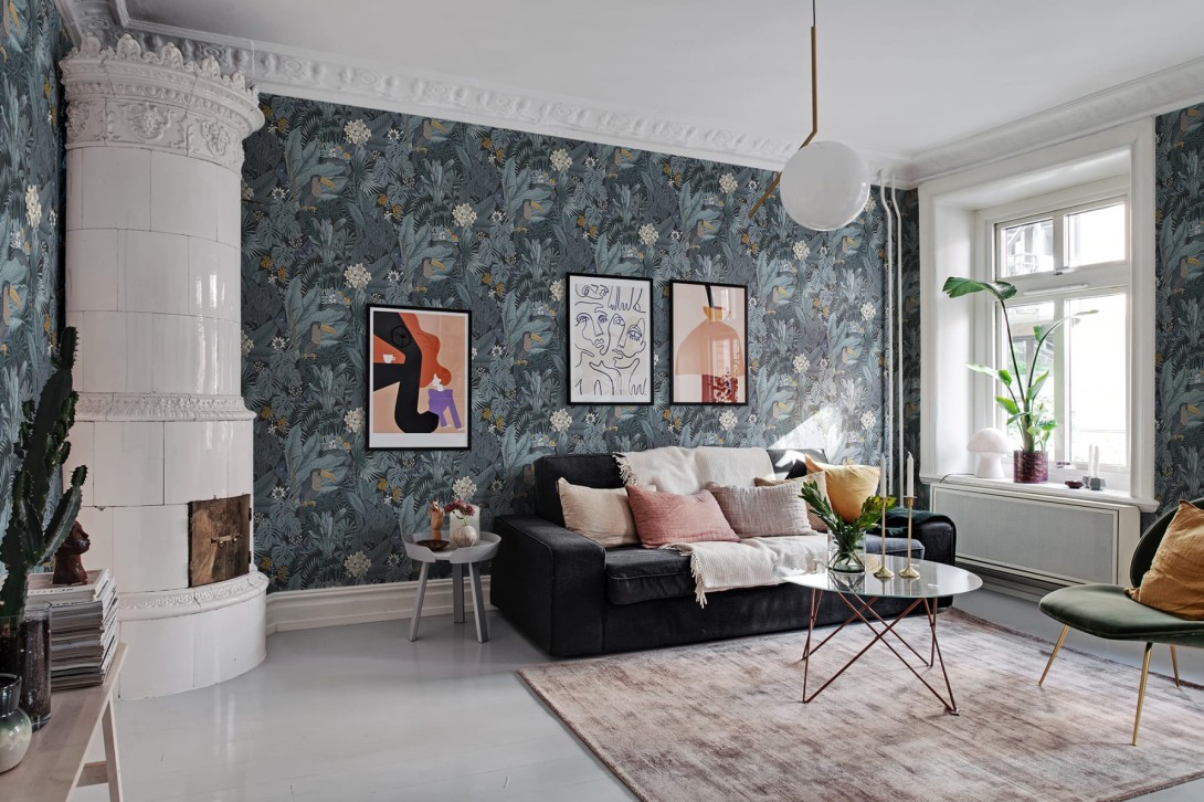 Rebel Walls R17462 Rebel Favorites Furada Teal - tapeta w tukany i egzotyczną roślinność