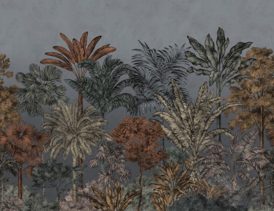 Rebel Walls R17592 Rebel Favorites Tropical Bellewood Night - mural w egzotyczne drzewa