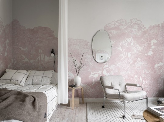 Rebel Walls R13057 Rebel Favorites Bellewood Pink - mural w drzewa