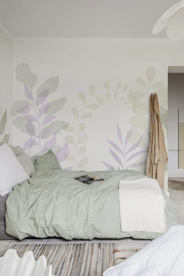 Rebel Walls R18381 Rebel Favorites Grow Lilac - mural w liście