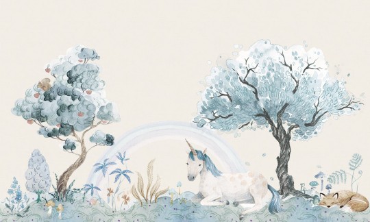 Rebel Walls R18183 Rebel Favorites Unicorn Dream Sky - mural dla dzieci w jednorożce