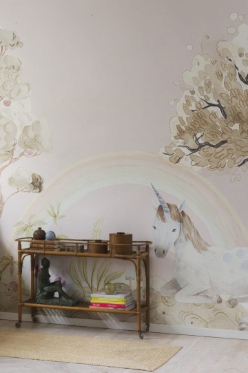 Rebel Walls R18182 Rebel Favorites Unicorn Dream Bubblegum - mural dla dzieci w jednorożce