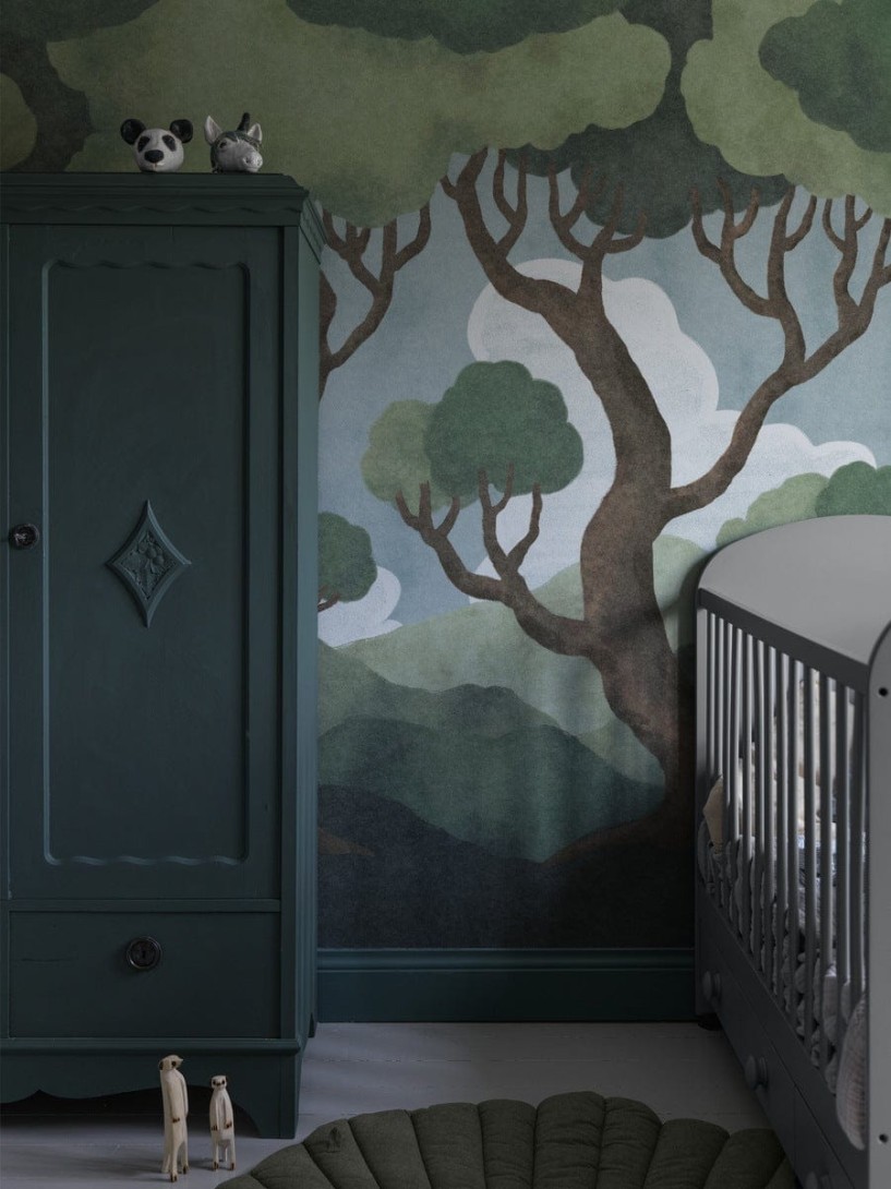Boras Tapeter 9619W Kids Collection In The Forest Green - mural dziecięcy las