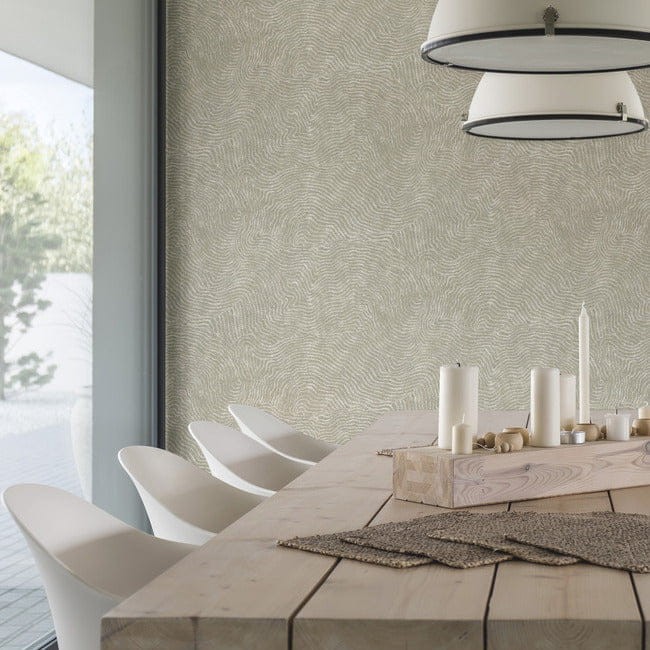 York OI0712 New Origins Modern Wood Taupe - tapeta w organiczne linie z metalicznymi akcentami