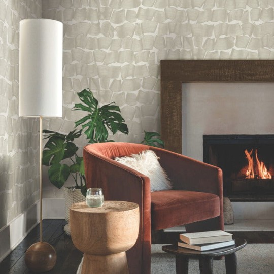 York OI0654 New Origins Brushed Ink Taupe - tapeta w artystyczne pociągnięcia pędzla na tle imitującym płótno