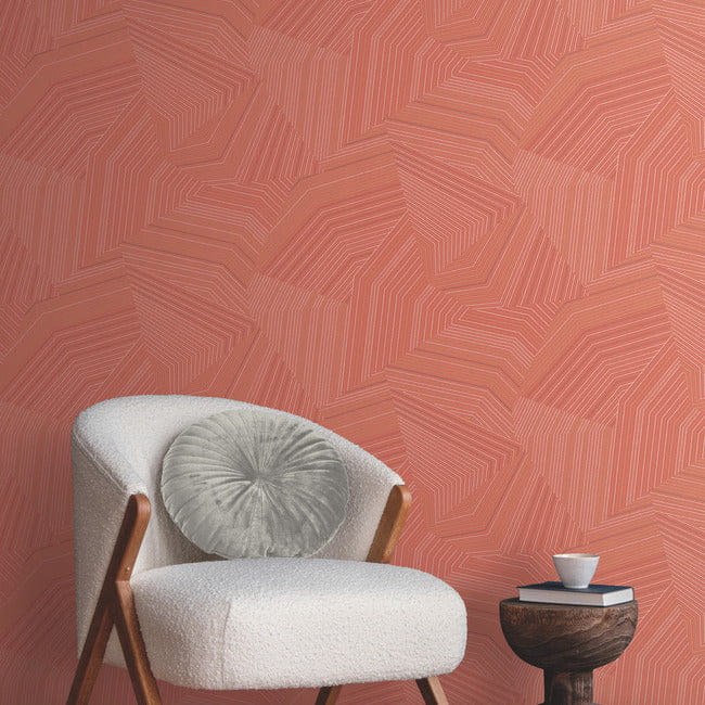 York OI0611 New Origins Dotted Maze Desert Red - tapeta w geometryczny wzór