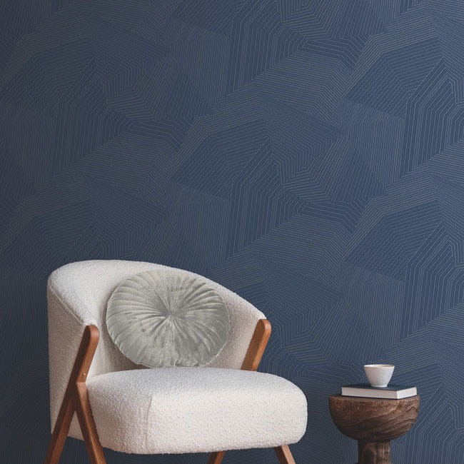 York OI0616 New Origins Dotted Maze Navy - tapeta w geometryczny wzór
