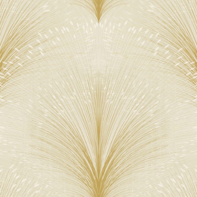 York OI0681 New Origins Papyrus Plume Beige - tapeta w roślinny wzór w stylu art deco